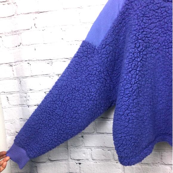 Z By Zella Sheila Sherpa Fleece Hooded Crop Lavender Pullover Athleisure Top XL - Picture 3 of 10